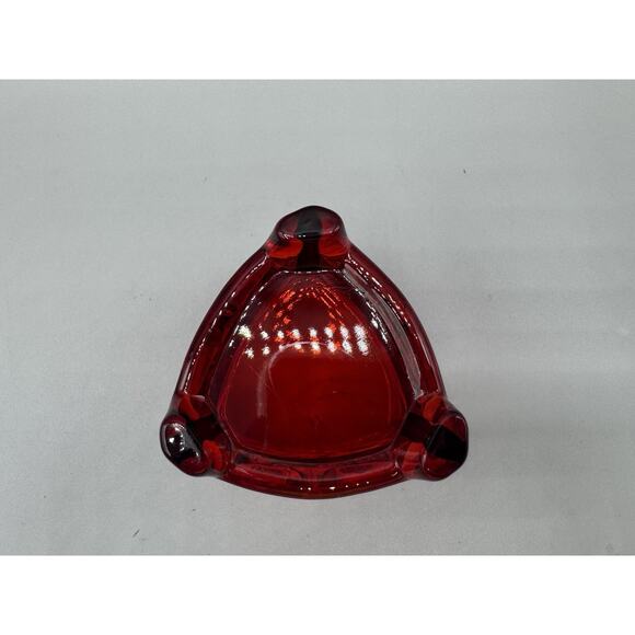 LG Wright Amberiana Star Pattern Cadmium Glow Glass Toothpick Holder Vintage - Picture 9 of 11